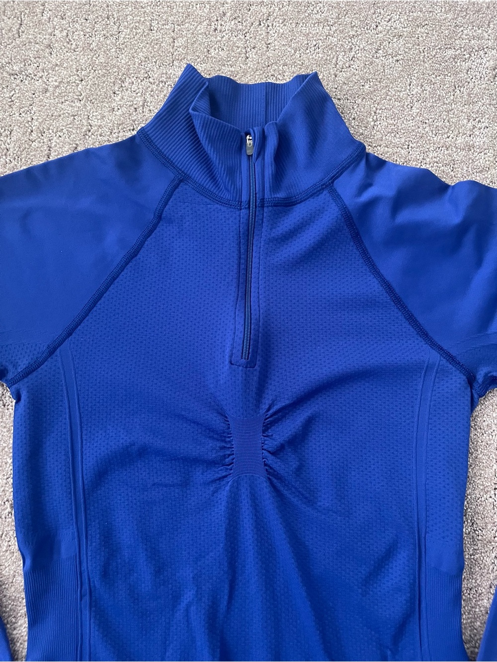 Lucy Activewear Lucy Tech Half-Zip Workout Top in a vibrant royal/cobalt blue